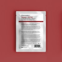 SkinHealthMD Renew + Refine Sheet Mask_ Individual Envelope on a Red Background 